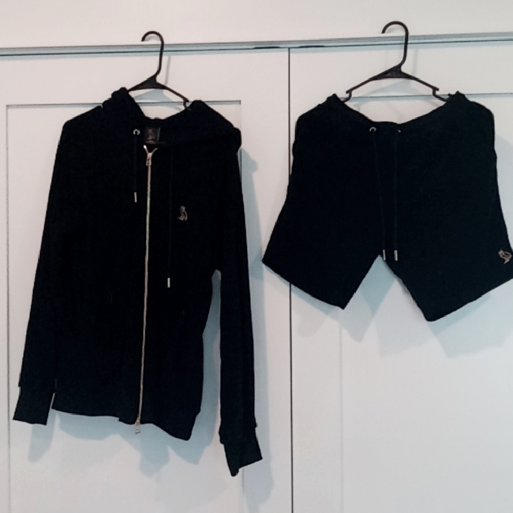 OVO Men's Black Terry Clothe Hoodie/Shorts Set